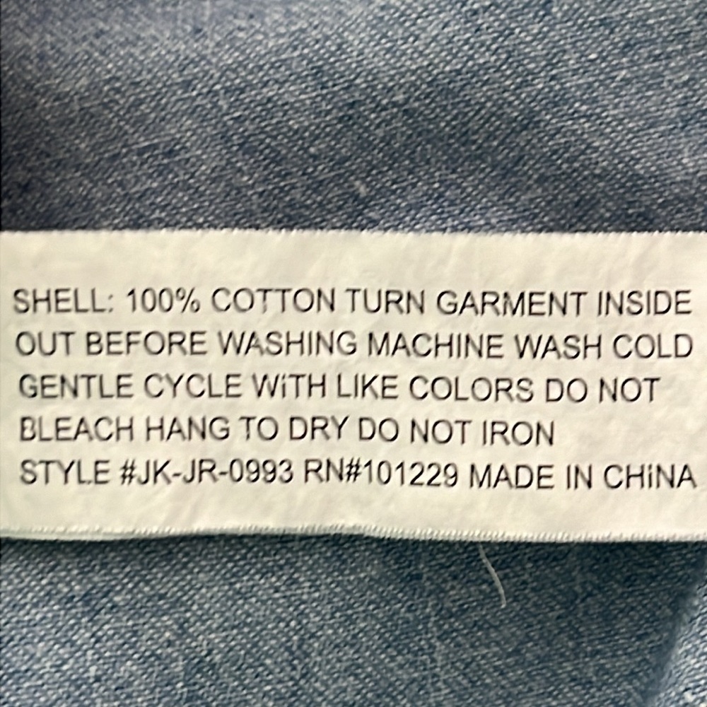 1 Sunset Lane lightweight denim utility jacket size large - Picture 10 of 10